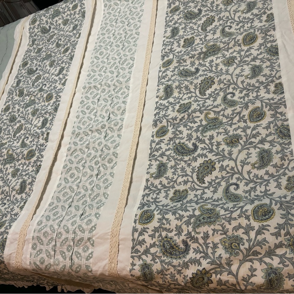 Madison Park-Stella-duvet cover-color block mint paisley print/bonus sha… - Picture 10 of 15